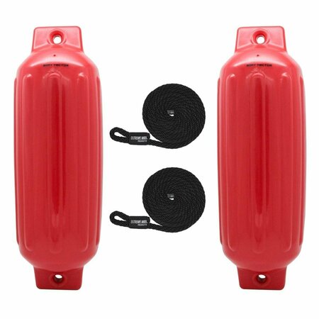EXTREME MAX 8.5 x 27 in. Boattector Fender Value, Red, 2PK 3006.7563
